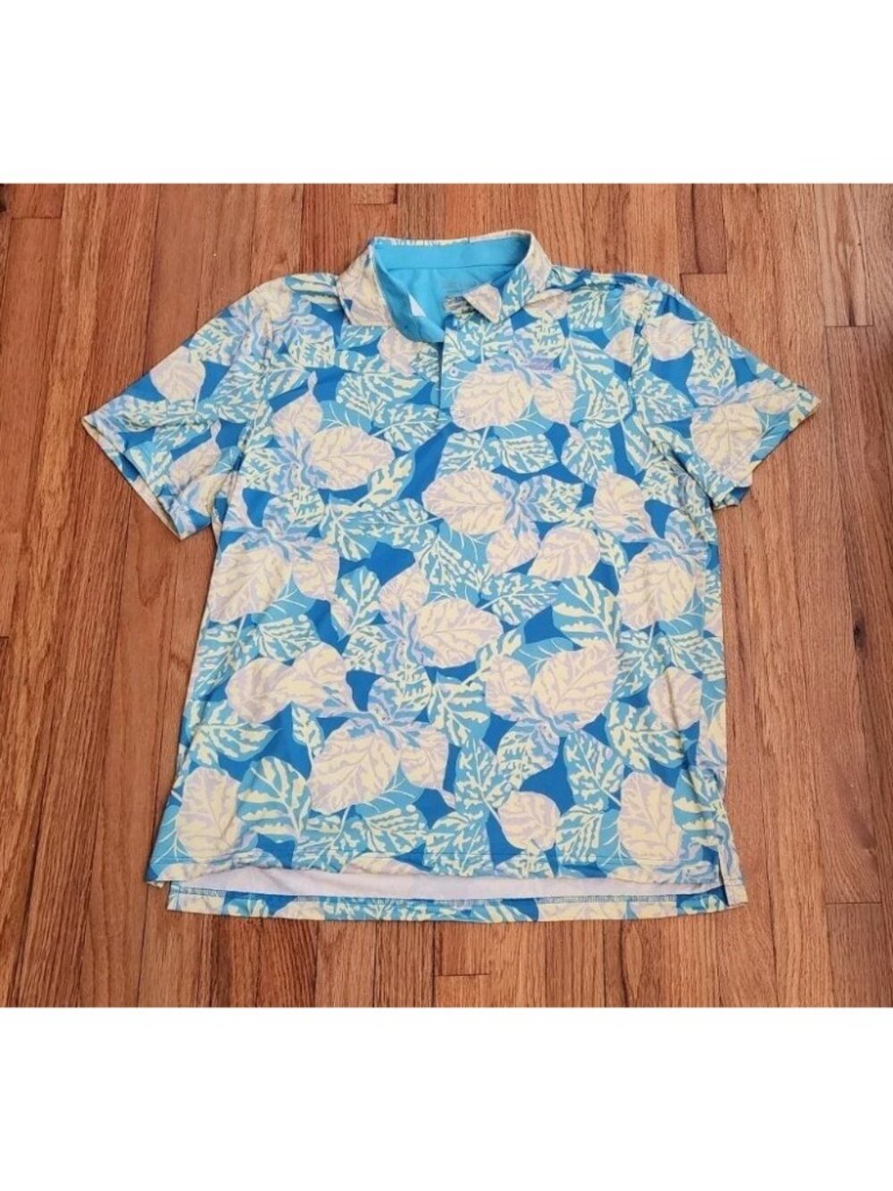 Good Good Golf Polo XL Hawaiian Floral Allover Geometric Stretch Performance
